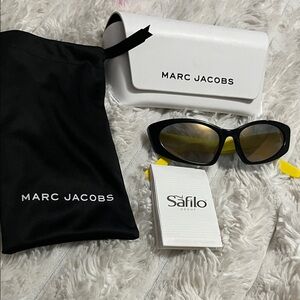 Marc Jacobs Sunglasses with Black Frame and Yellow Accents